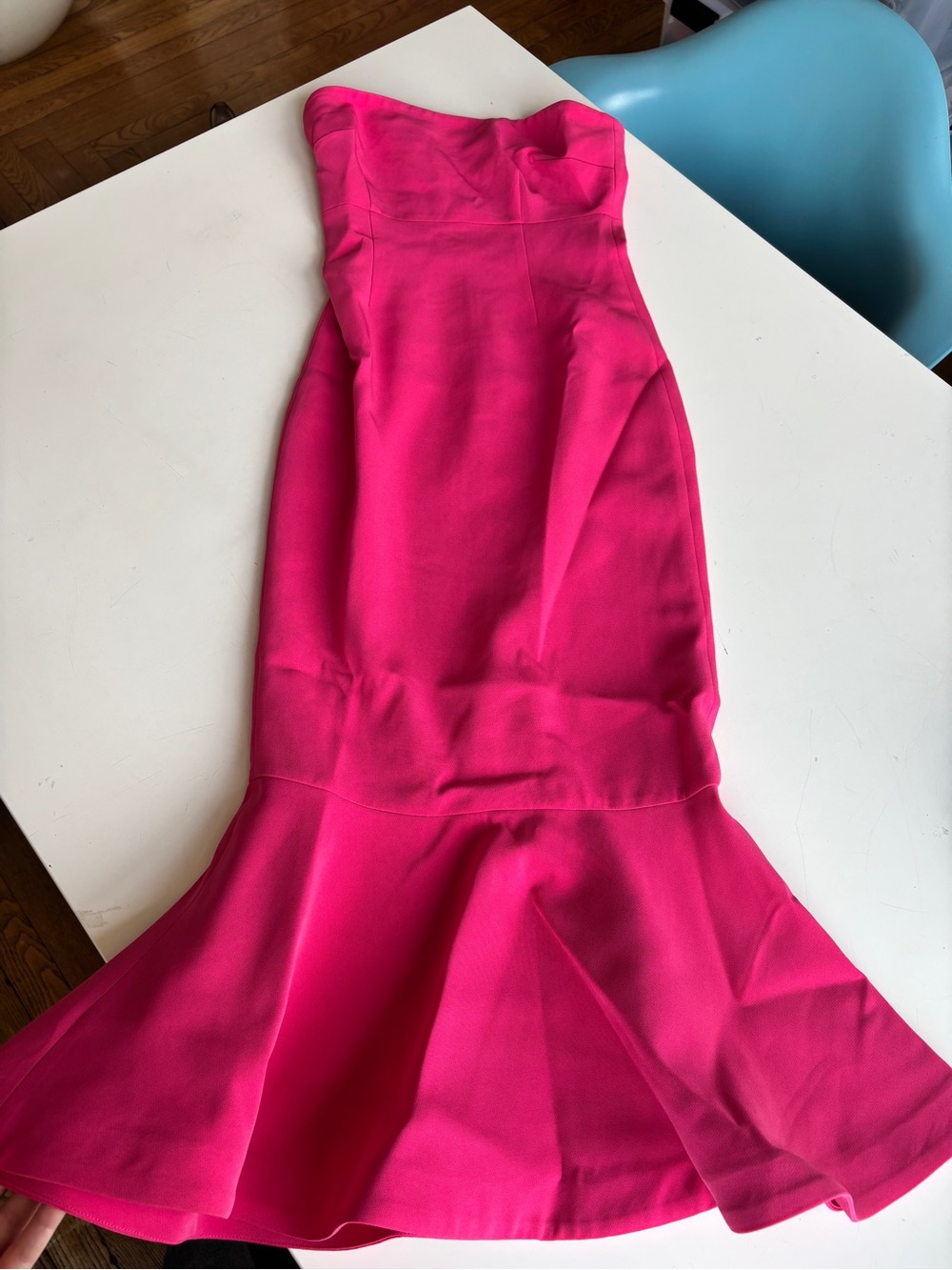 cinq a sept Vibrant Fuchsia Strapless Dress